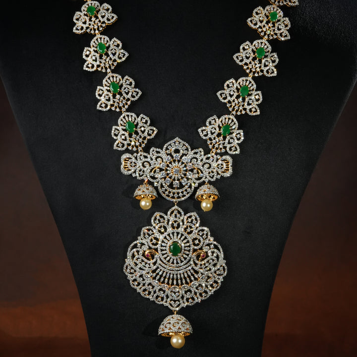 CZ Silver Emerald Necklace