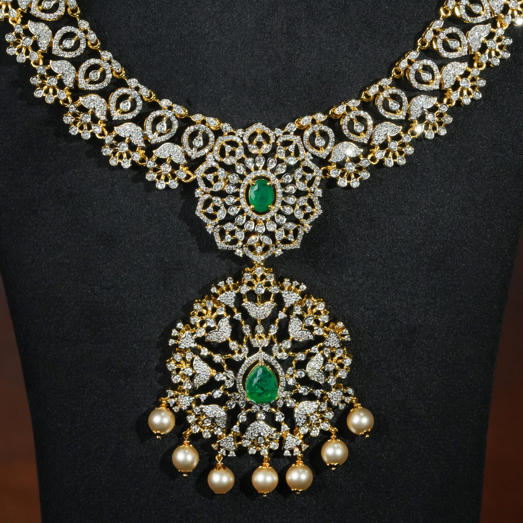 CZ Silver Emerald Necklace