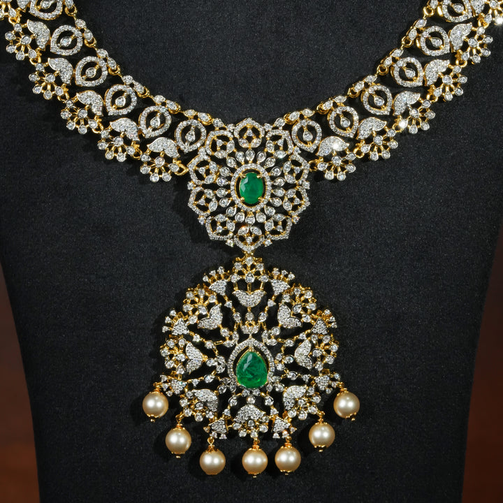 CZ Silver Emerald Necklace