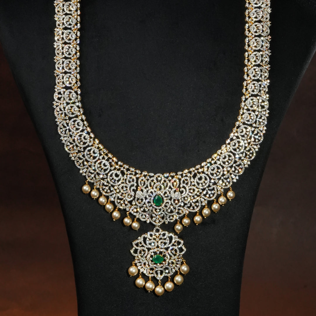 CZ Silver Emerald Necklace