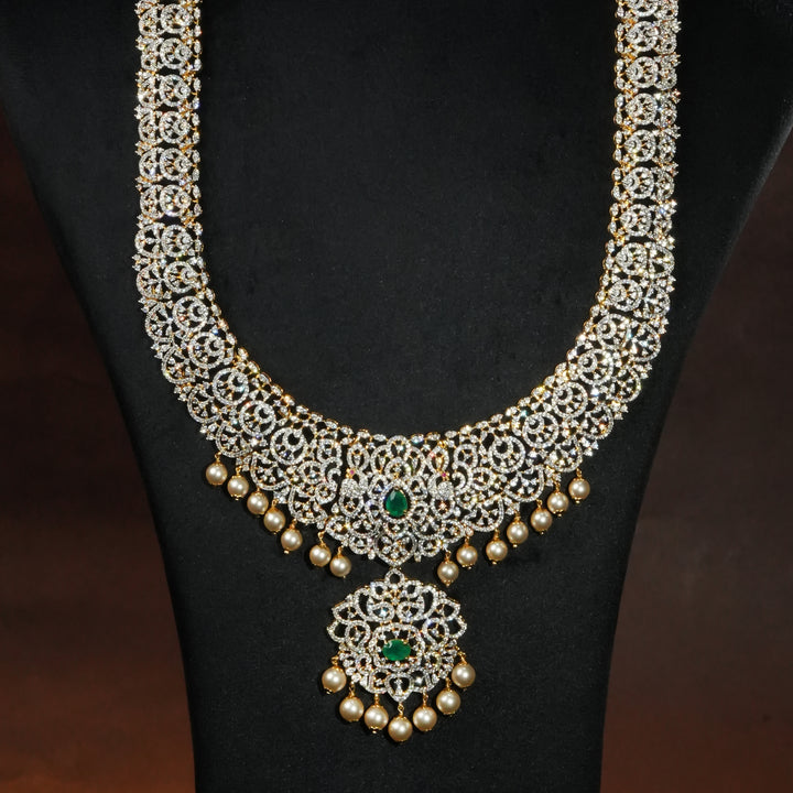 CZ Silver Emerald Necklace