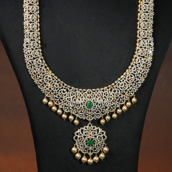 CZ Silver Emerald Necklace