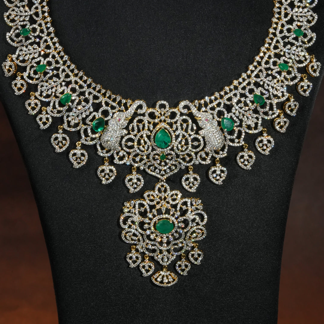 CZ Silver Emerald Necklace