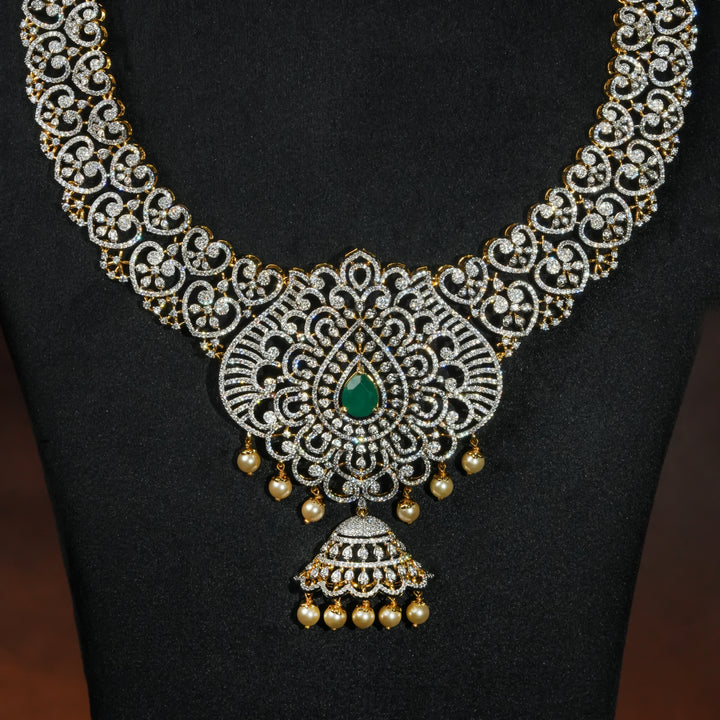 CZ Silver Emerald Necklace