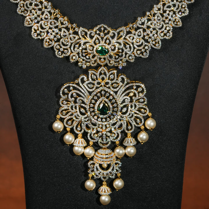 CZ Silver Emerald Necklace