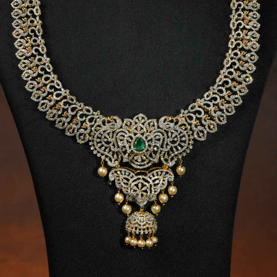 CZ Silver Emerald Necklace