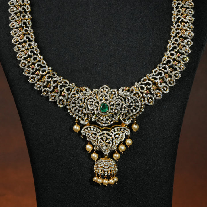 CZ Silver Emerald Necklace
