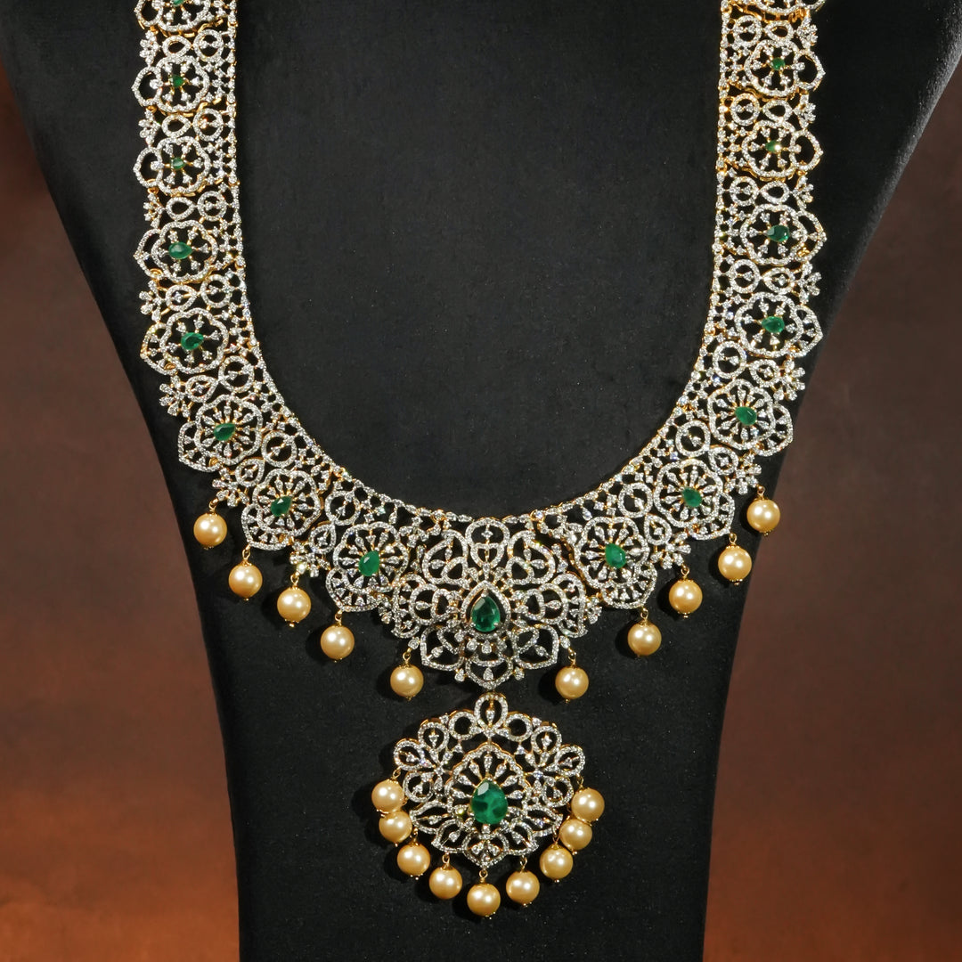 CZ Silver Emerald Necklace