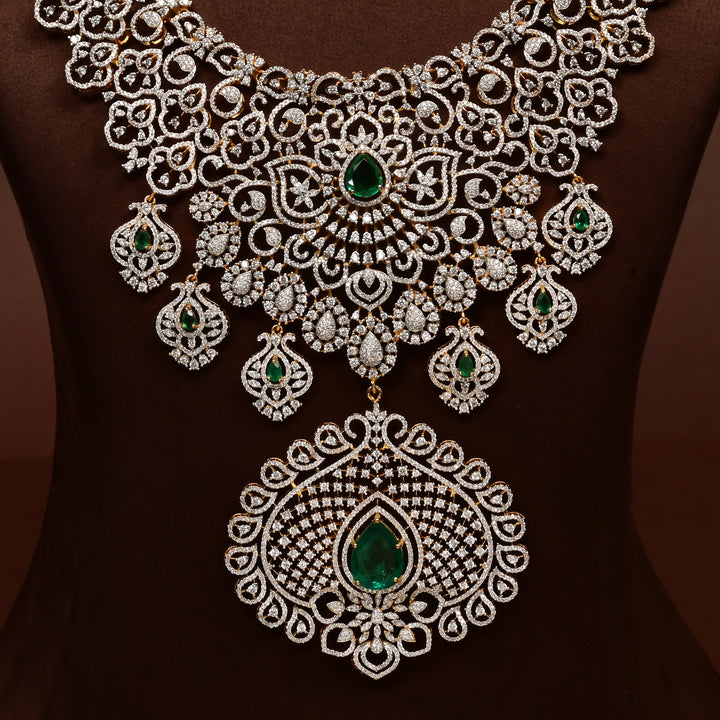 CZ Silver Emerald Necklace