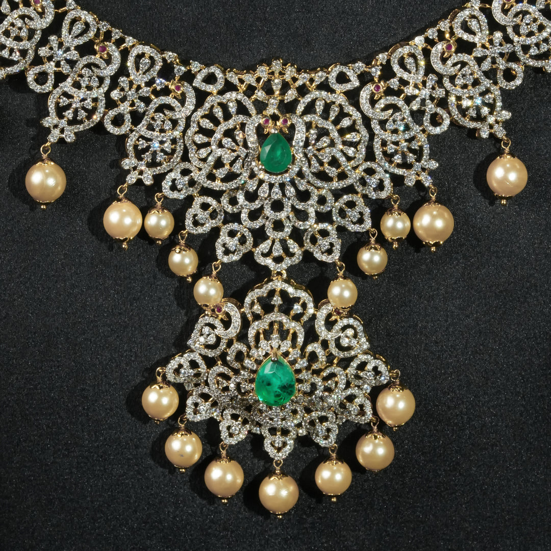 CZ Silver Emerald Necklace