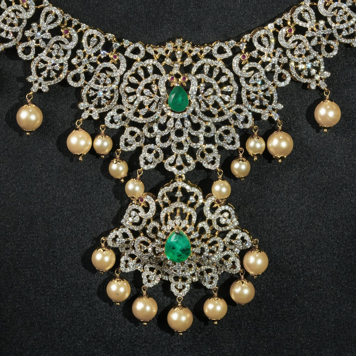 CZ Silver Emerald Necklace