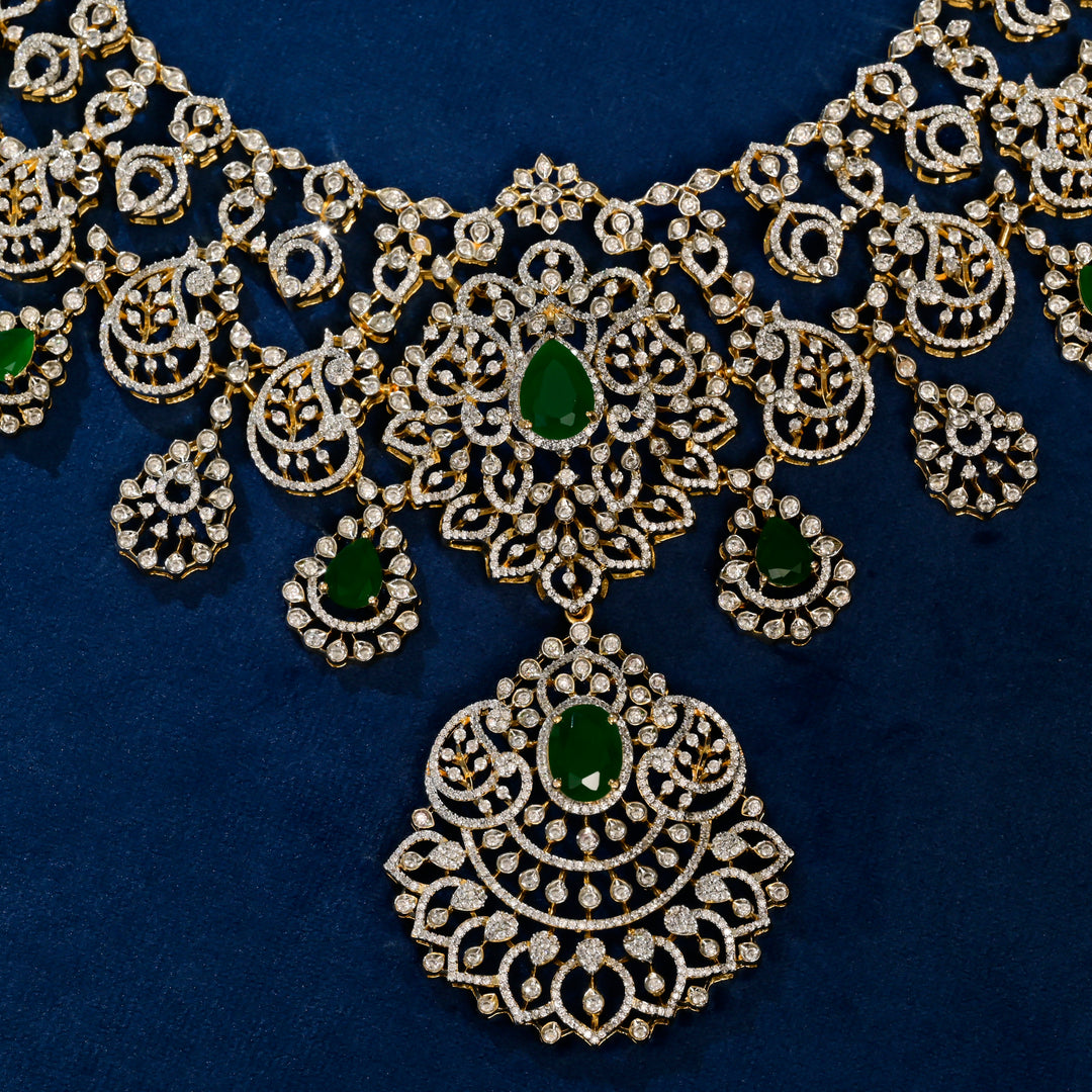 CZ Silver Emerald Choker