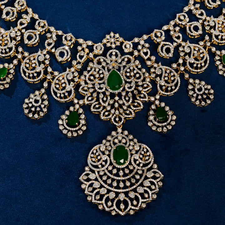 CZ Silver Emerald Choker