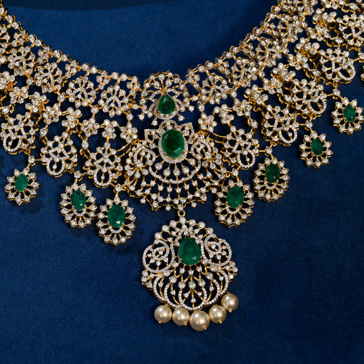 CZ Silver Emerald Choker