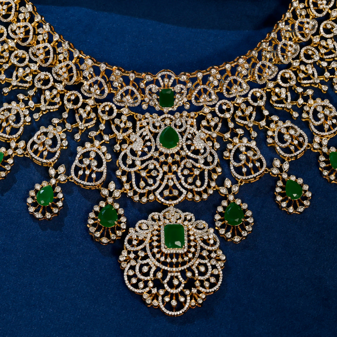CZ Silver Emerald Choker