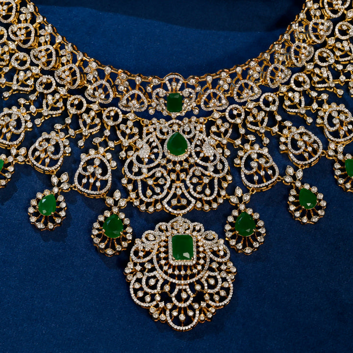 CZ Silver Emerald Choker