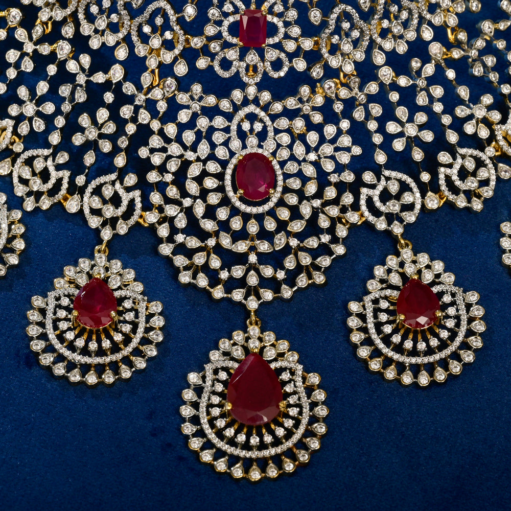 Close-up view of premium 92.5 silver cz ruby choker with intricate detailing by [Sri Fine Jewellery](https://srifinejewellery.com?utm_source=chatgpt.com)