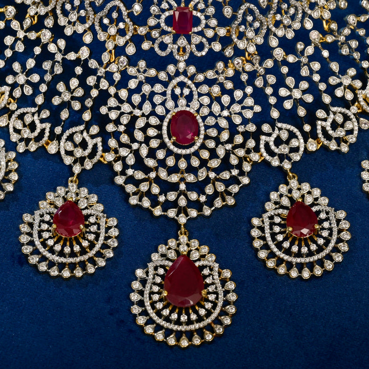 Close-up view of premium 92.5 silver cz ruby choker with intricate detailing by [Sri Fine Jewellery](https://srifinejewellery.com?utm_source=chatgpt.com)