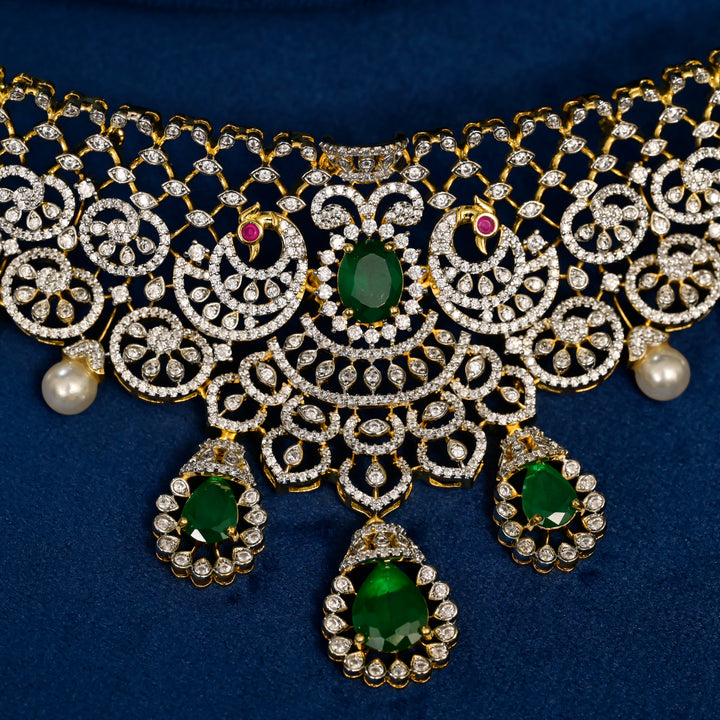 CZ Silver Emerald Choker