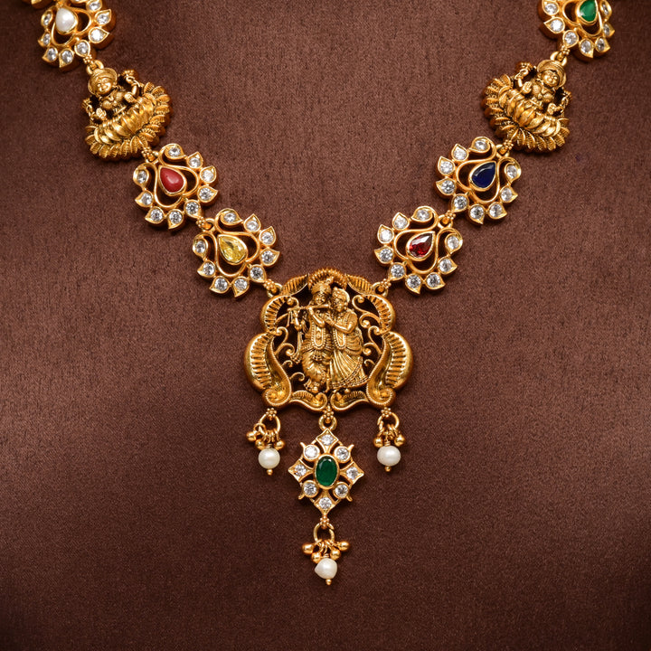 Silver Temple Nakshi Necklace