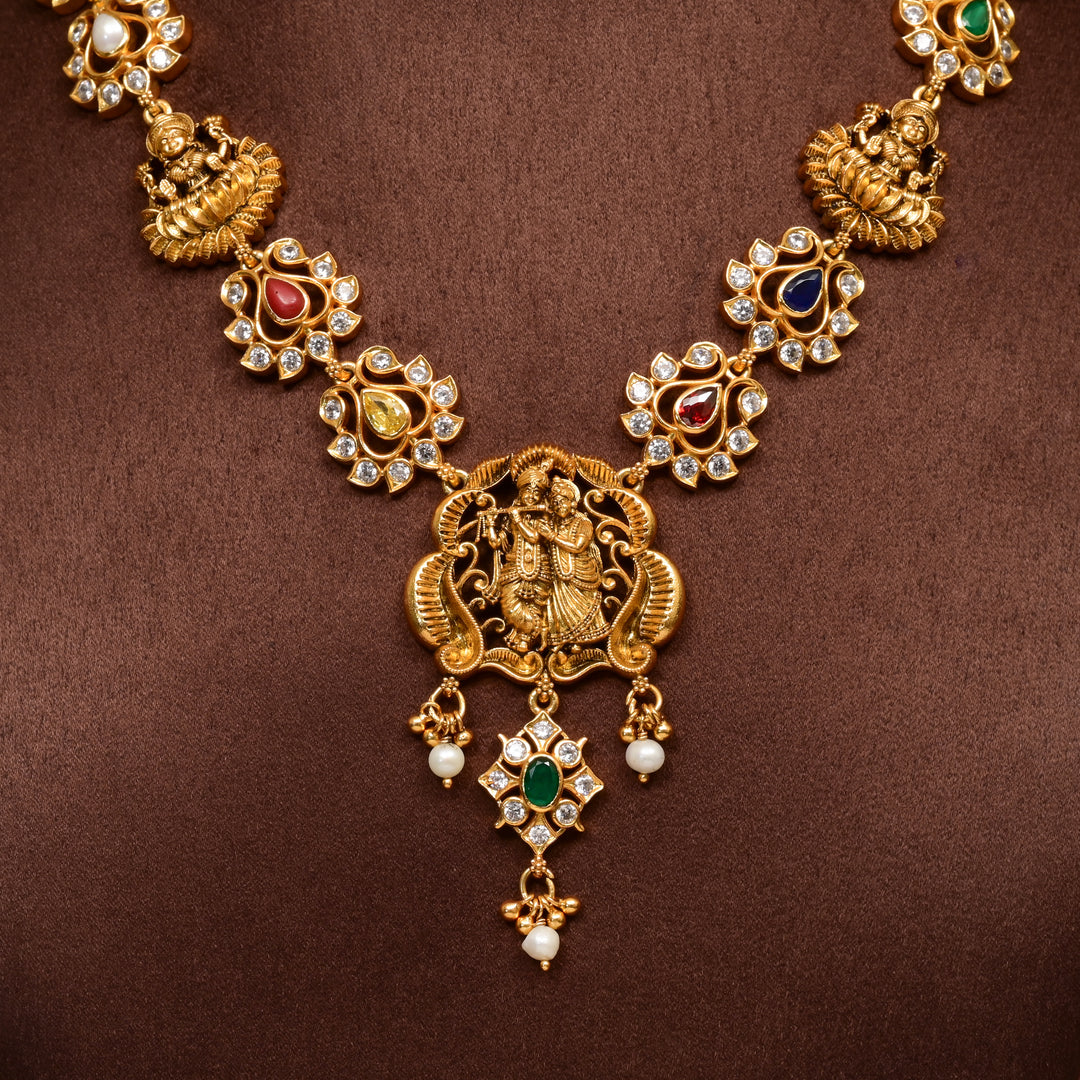 Silver Temple Nakshi Necklace