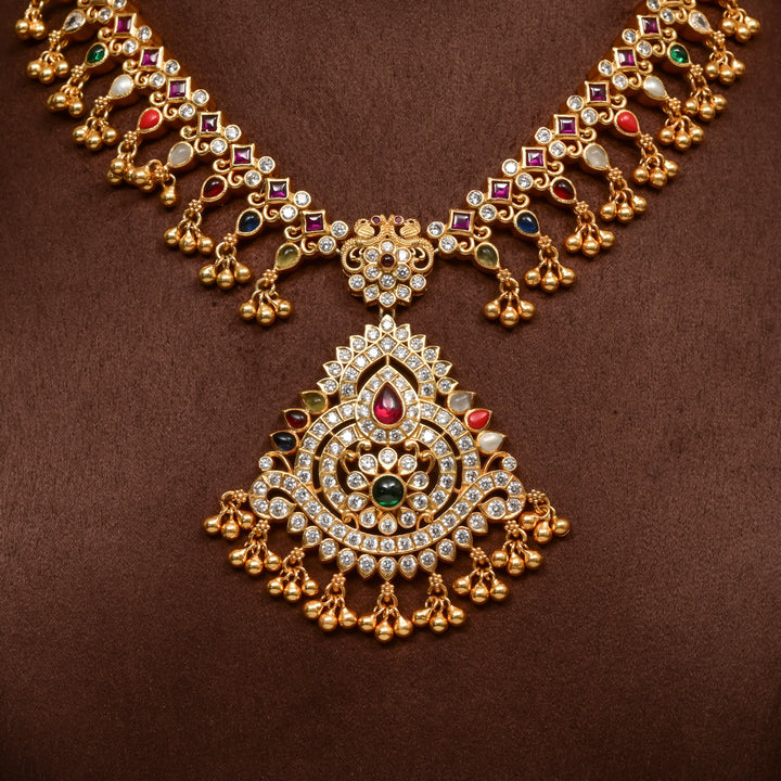 Silver Temple Nakshi Necklace