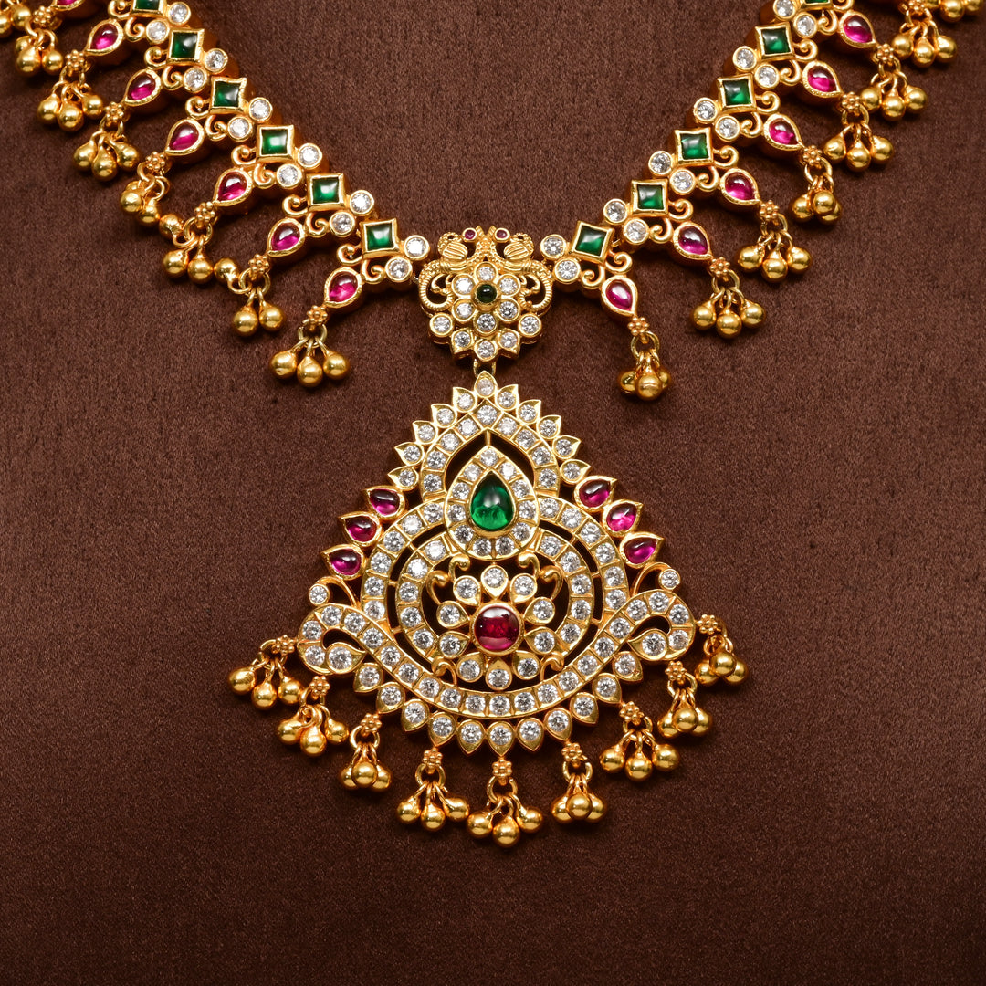 Silver Temple Nakshi Necklace