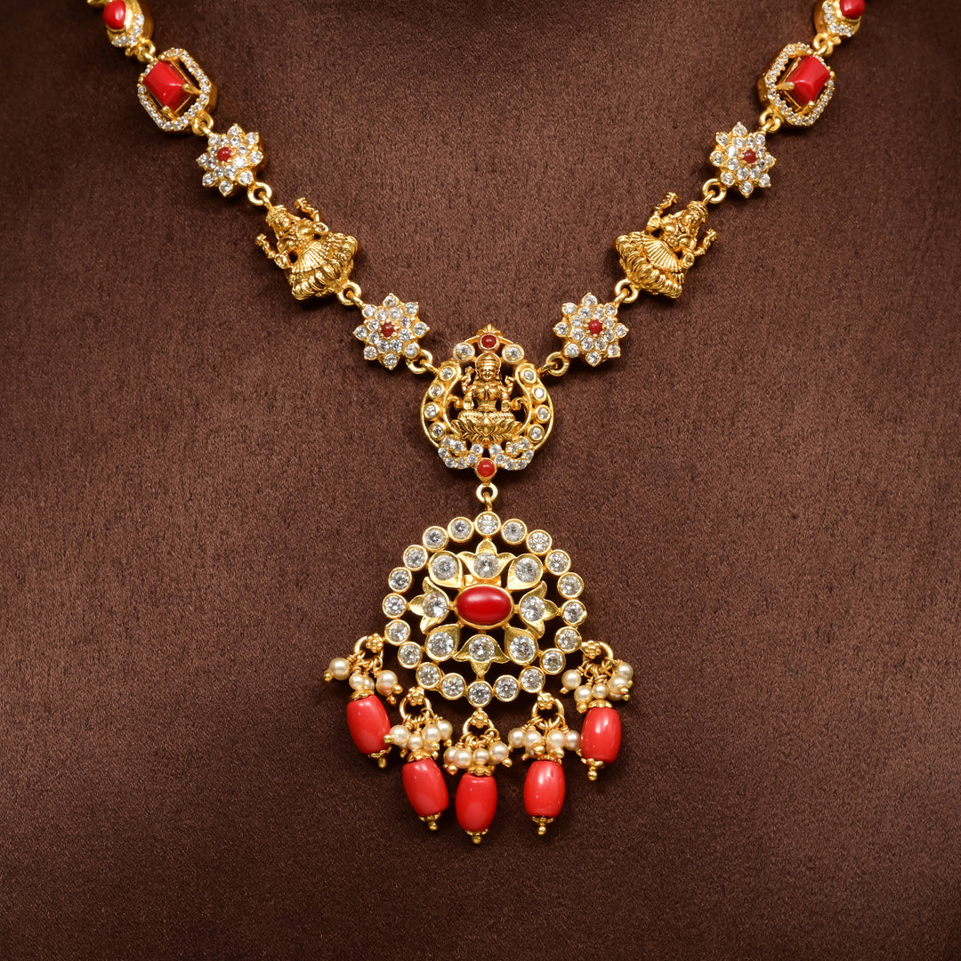 Silver Temple Nakshi Necklace