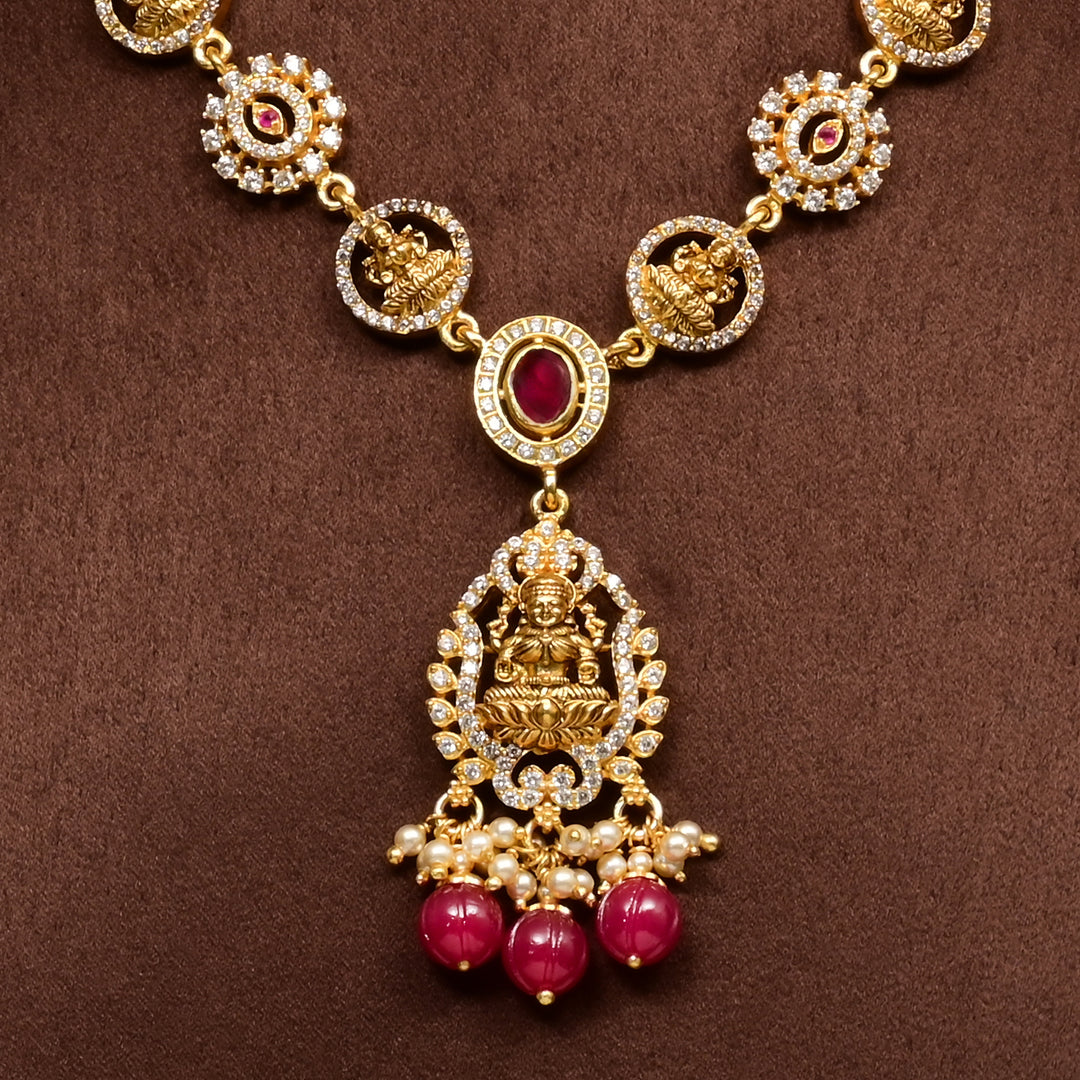 Silver Temple Nakshi Necklace