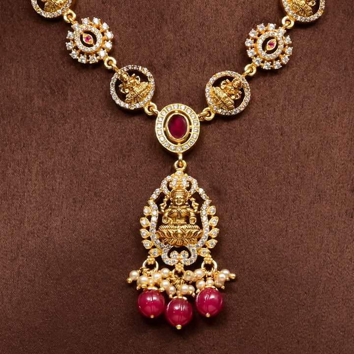 Silver Temple Nakshi Necklace