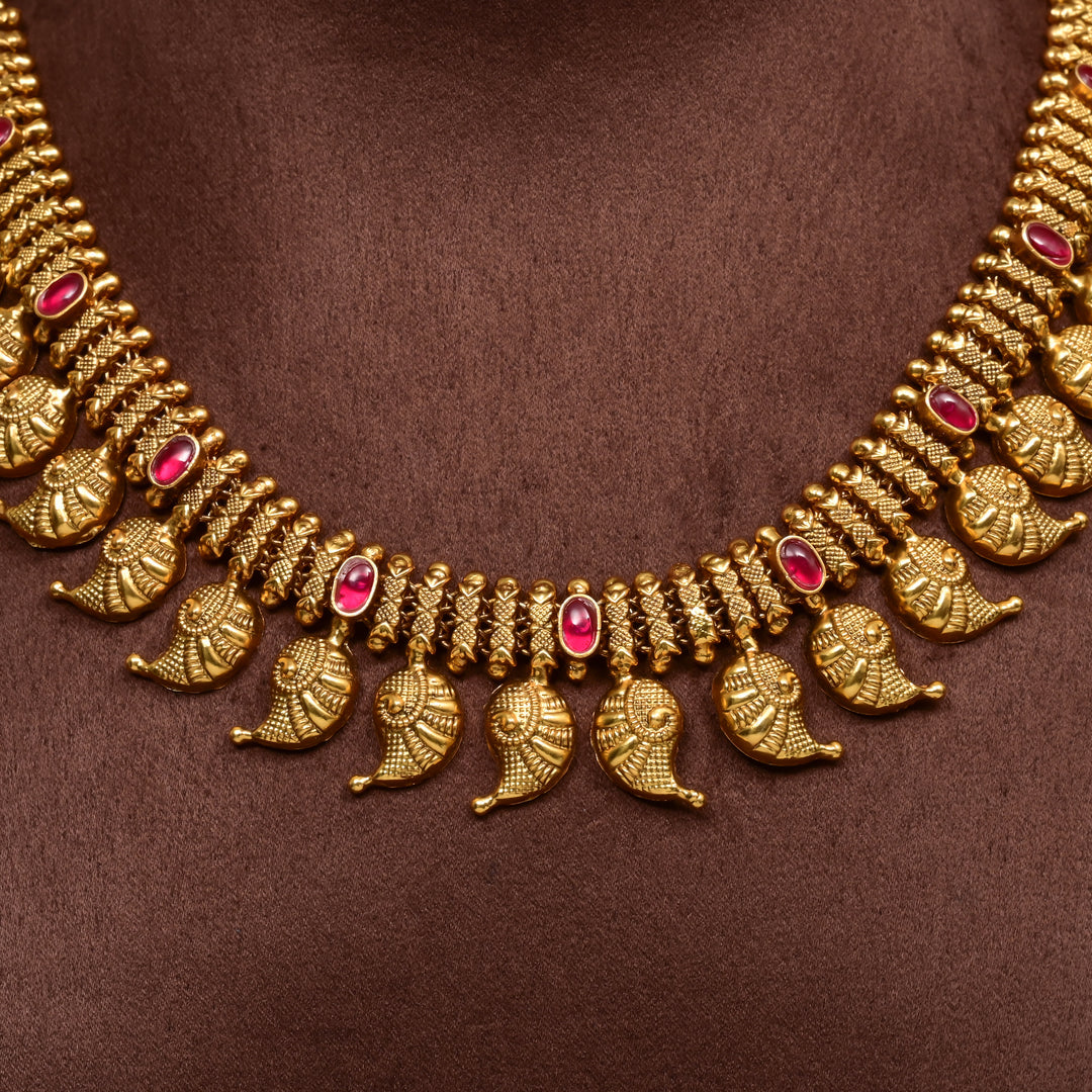 Silver Temple Nakshi Necklace