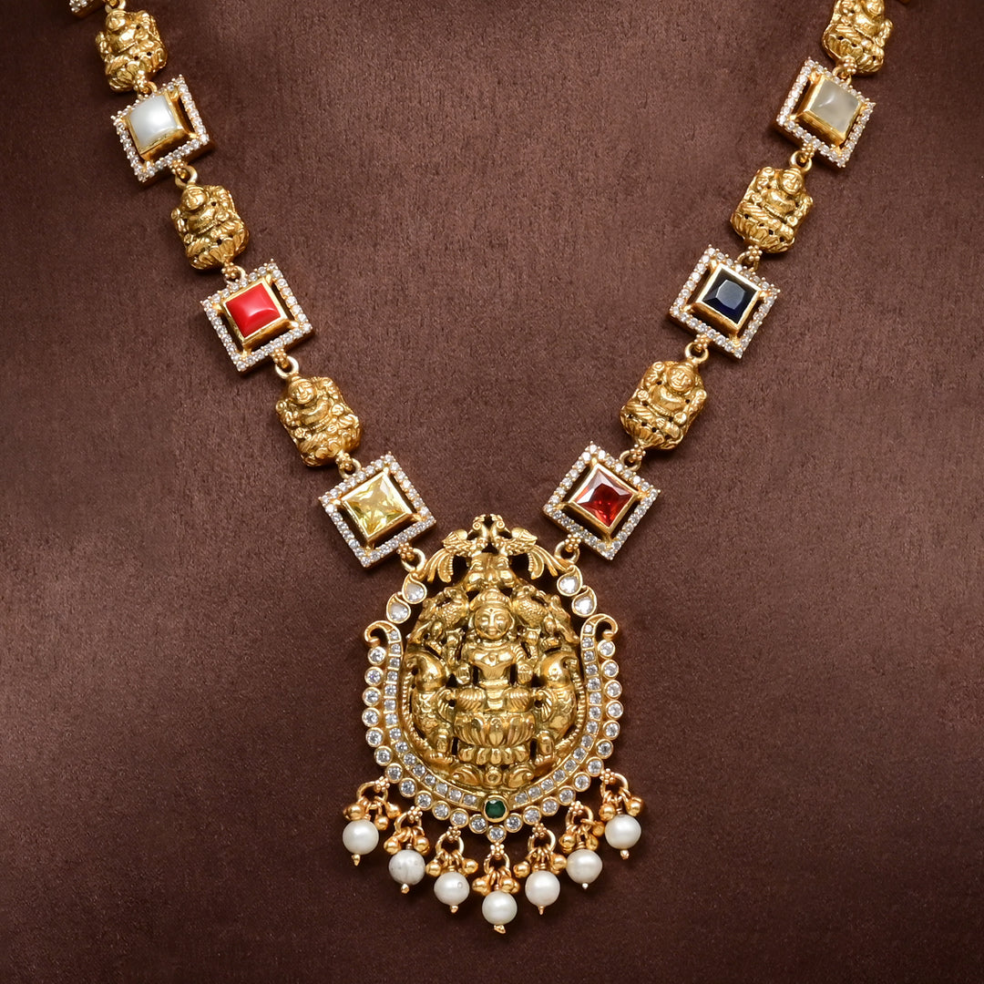 Silver Temple Nakshi Necklace