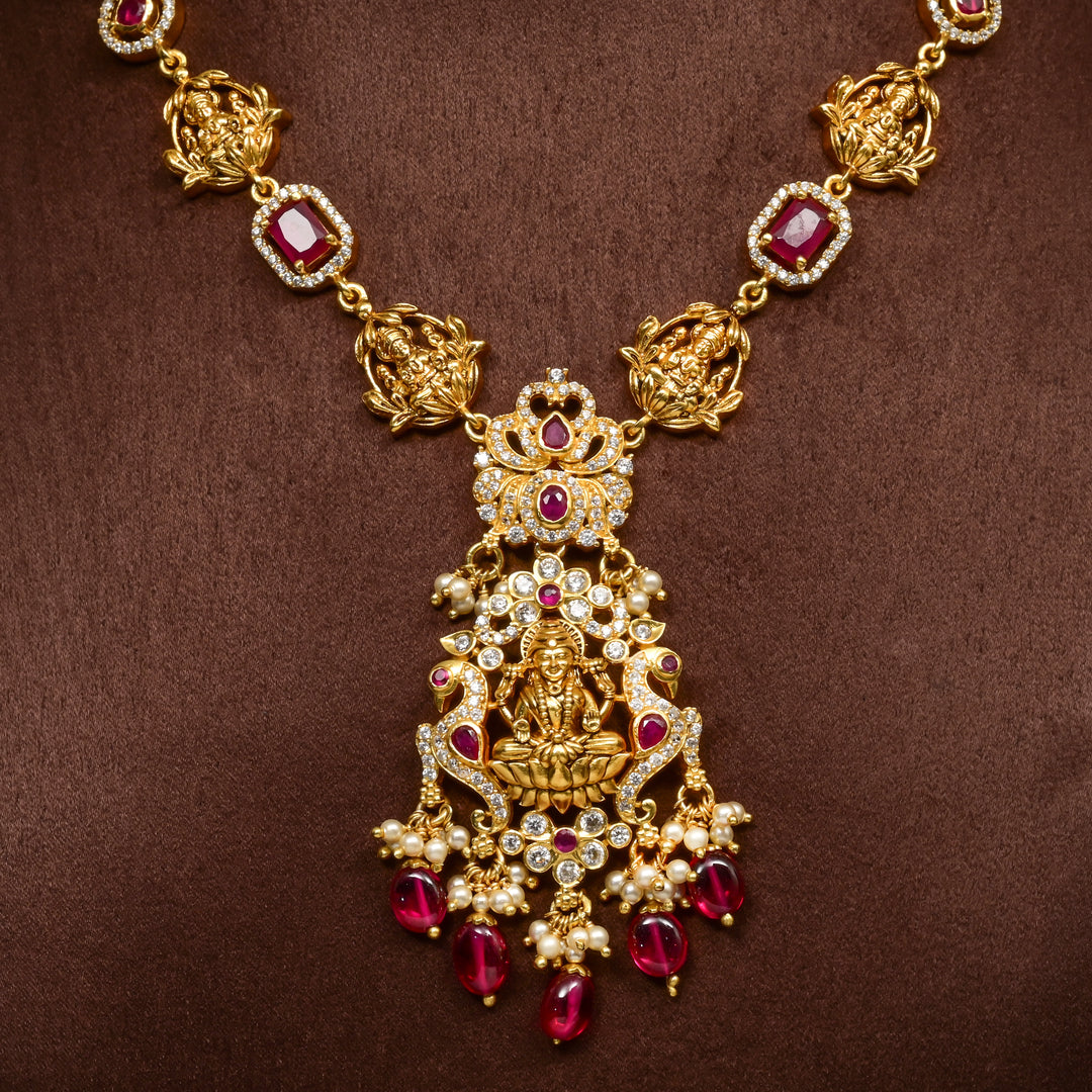 Silver Temple Nakshi Necklace