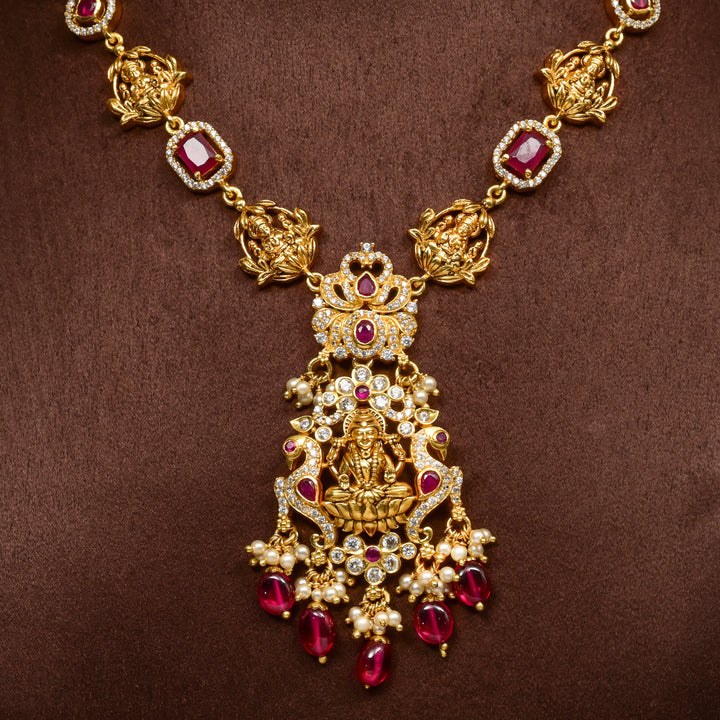 Silver Temple Nakshi Necklace