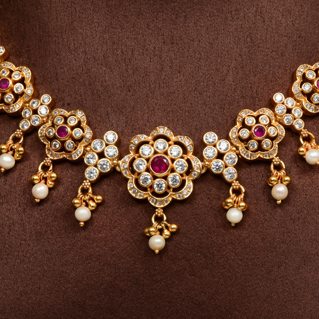 Silver Temple Nakshi Necklace