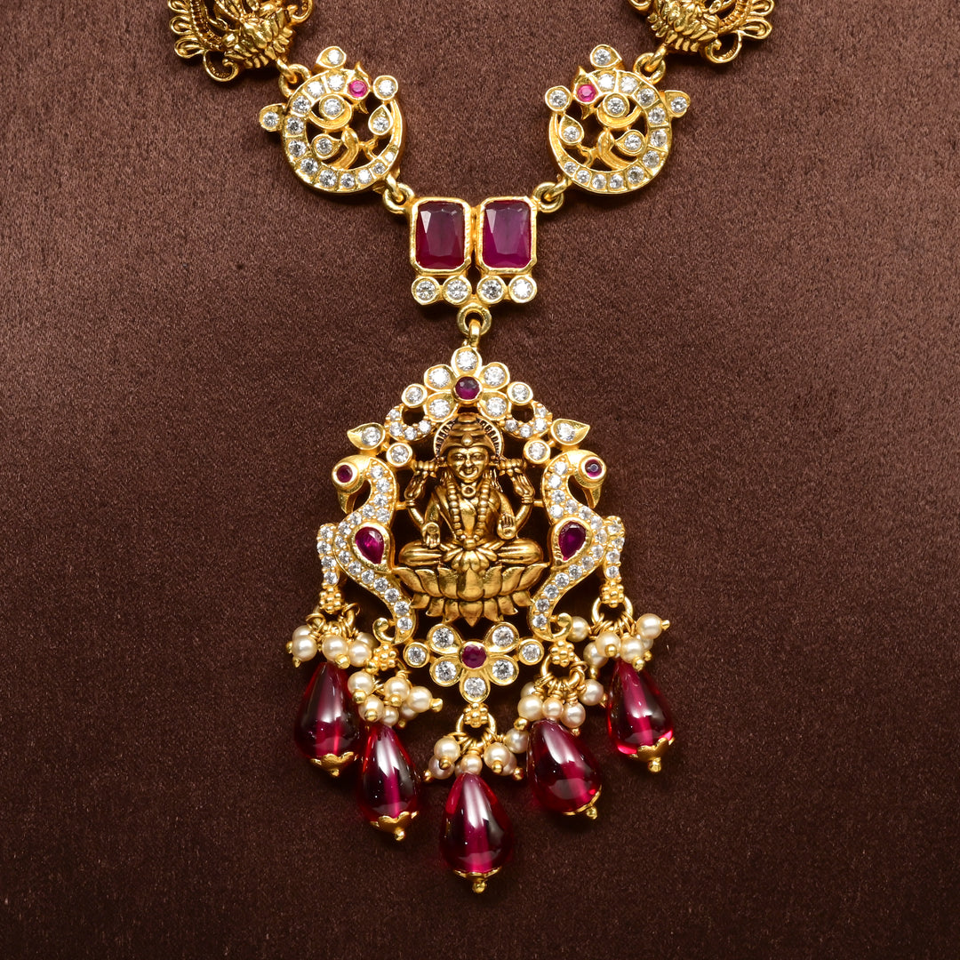 Silver Temple Nakshi Necklace