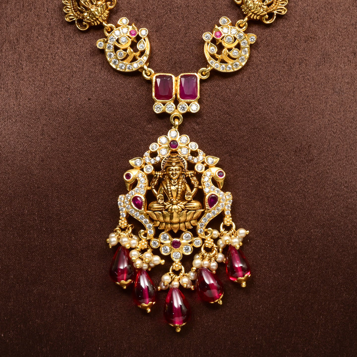 Silver Temple Nakshi Necklace