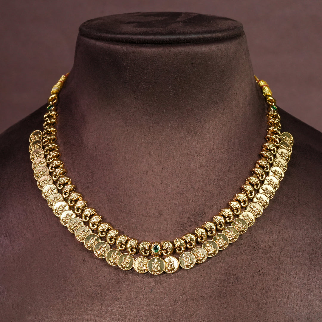 Traditional 92.5 silver temple necklace with elephant motifs, and intricate heritage craftsmanship by Sri Fine Jewellery Hyderabad 