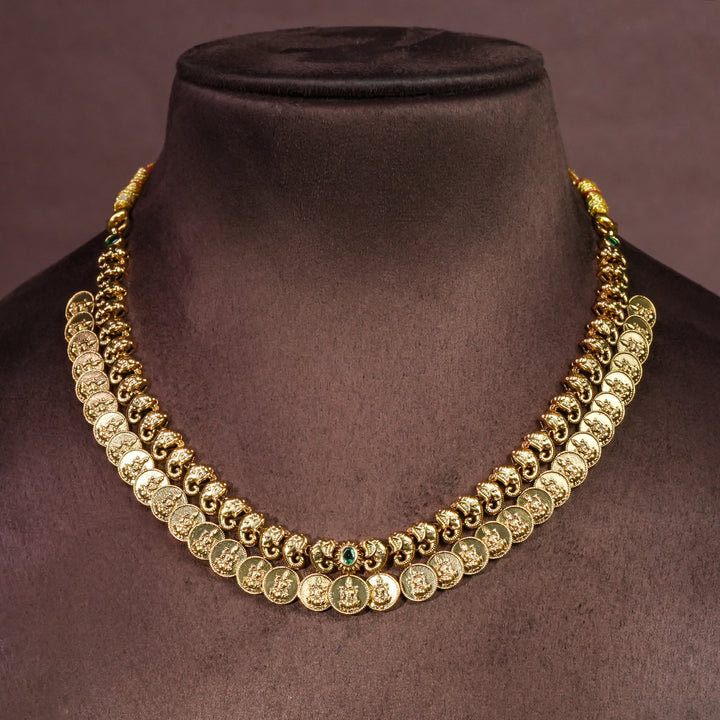 Traditional 92.5 silver temple necklace with elephant motifs, and intricate heritage craftsmanship by Sri Fine Jewellery Hyderabad 