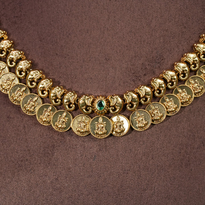 Traditional 92.5 silver temple necklace with elephant motifs, and intricate heritage craftsmanship by Sri Fine Jewellery Hyderabad 