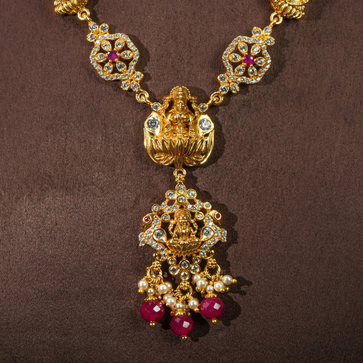 Silver Temple Nakshi Necklace