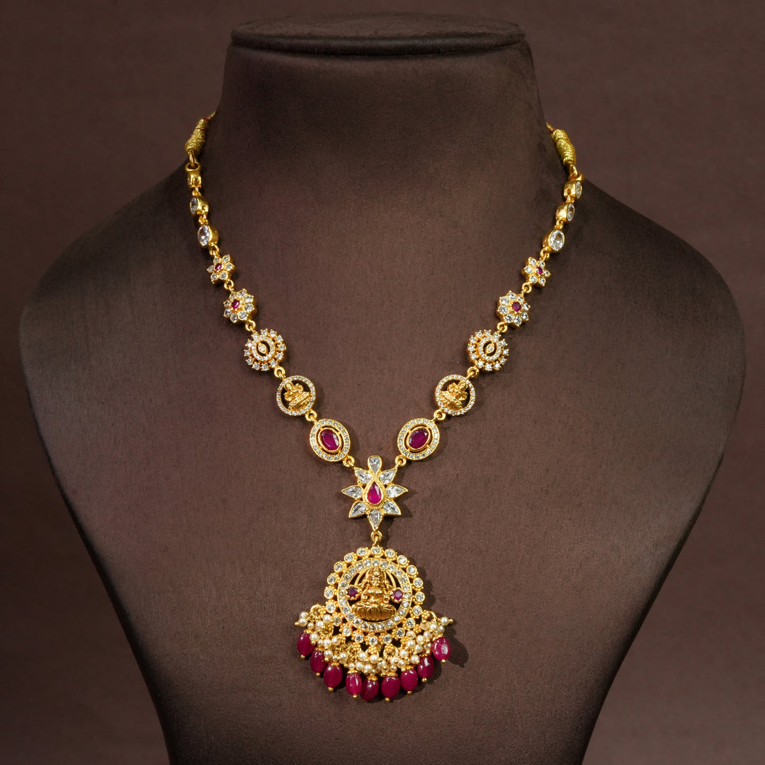 Traditional 92.5 silver temple necklace with ruby stone detailing, intricate heritage motifs, and premium craftsmanship by Sri Fine Jewellery Hyderabad.
(https://srifinejewellery.com)
