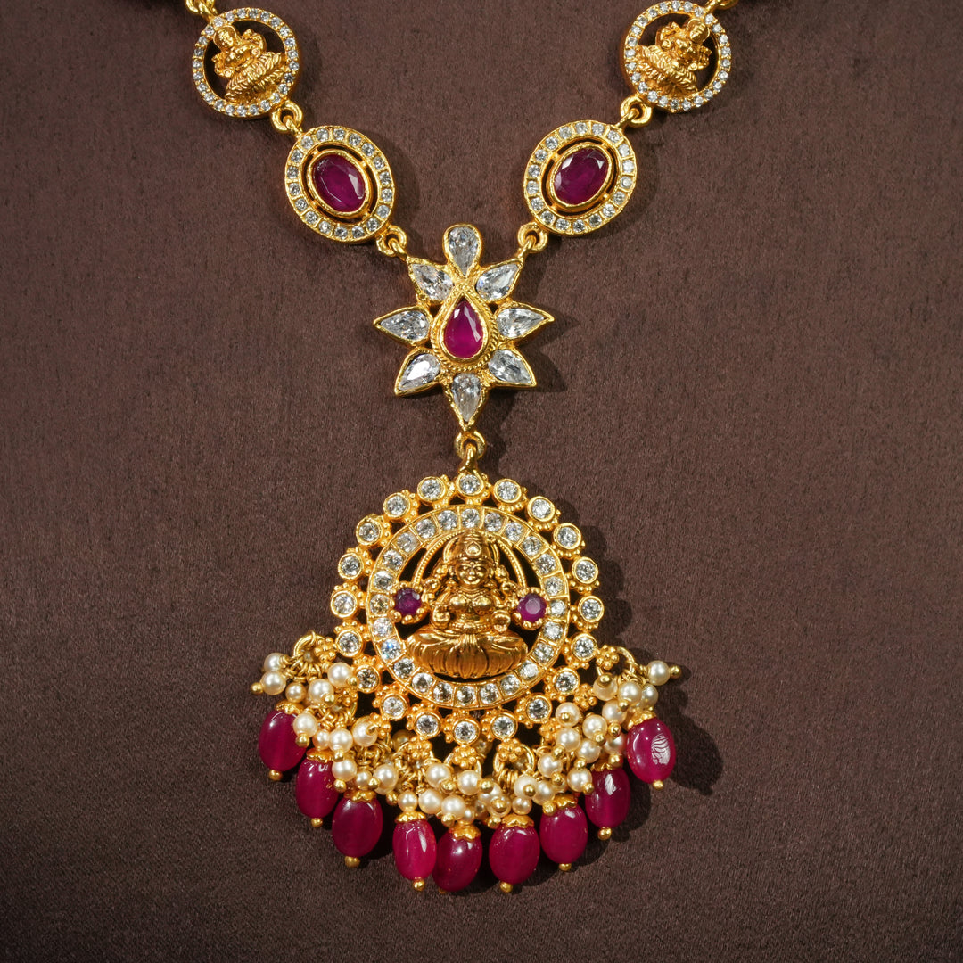 Silver Temple Nakshi Necklace