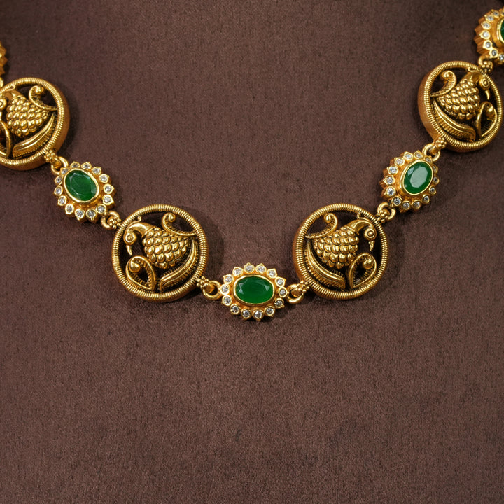 Silver Temple Nakshi Necklace