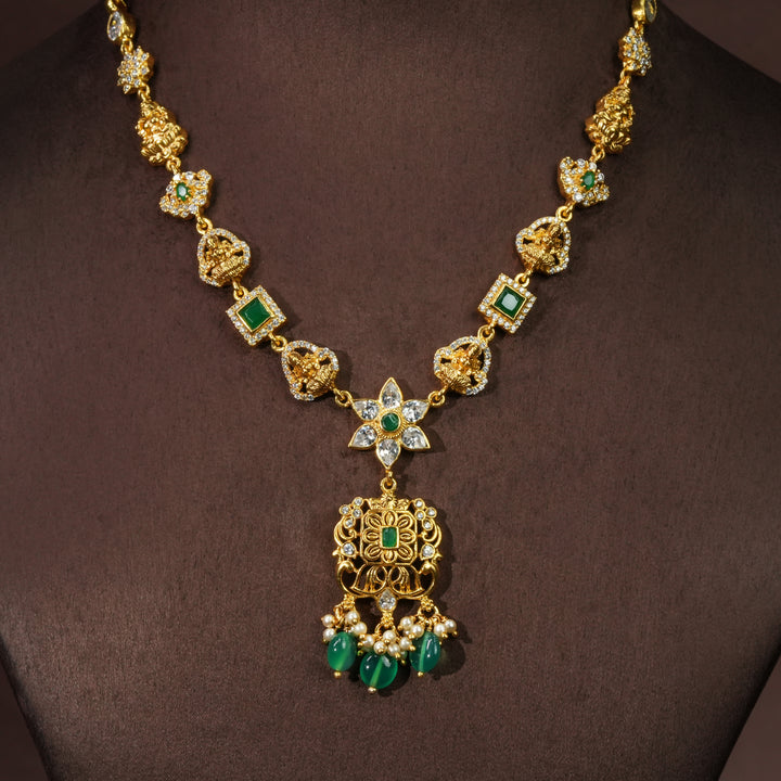 Silver Temple Nakshi Necklace