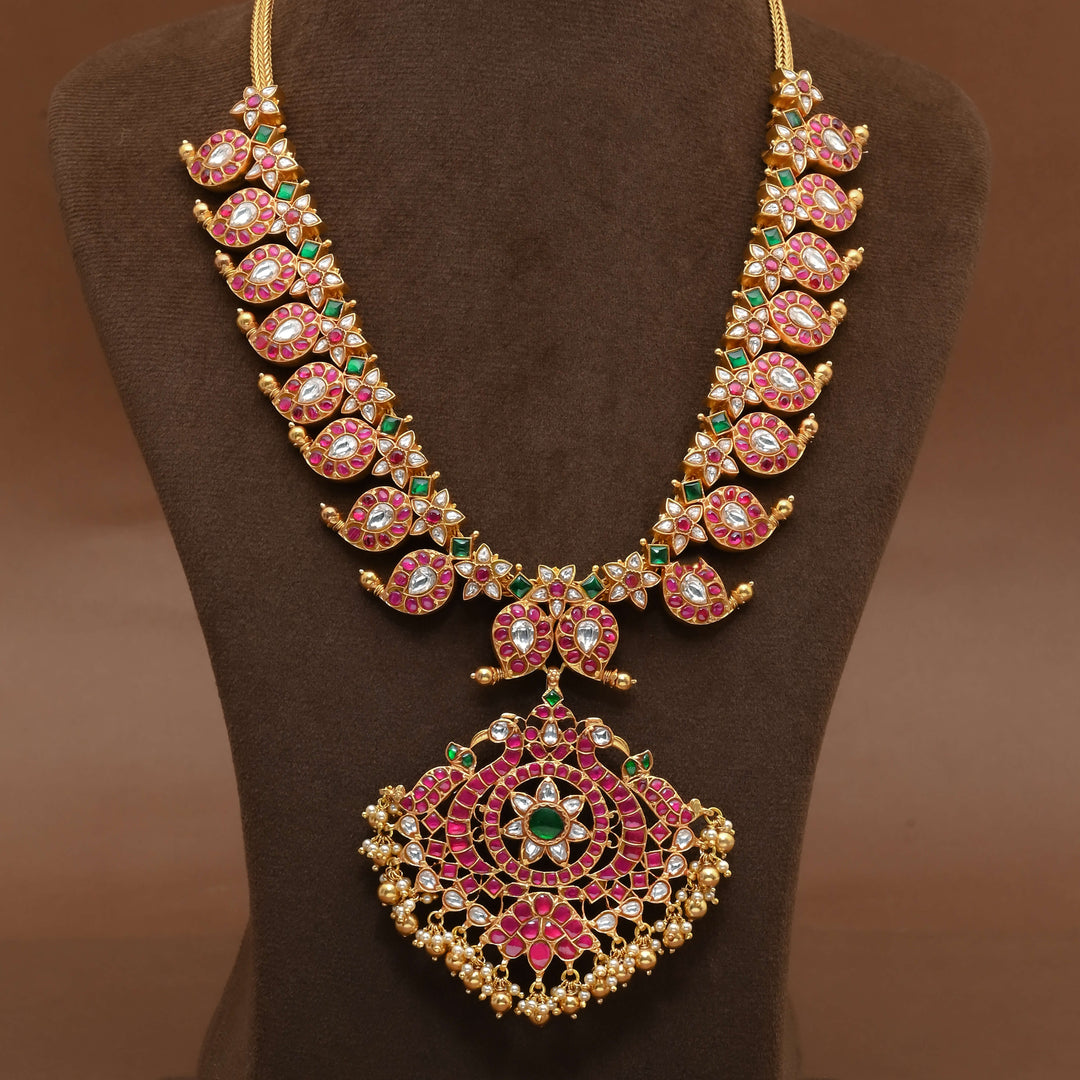 Silver Kundan Mango Necklace