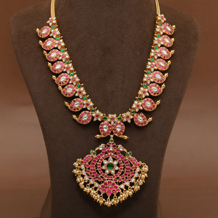 Silver Kundan Mango Necklace