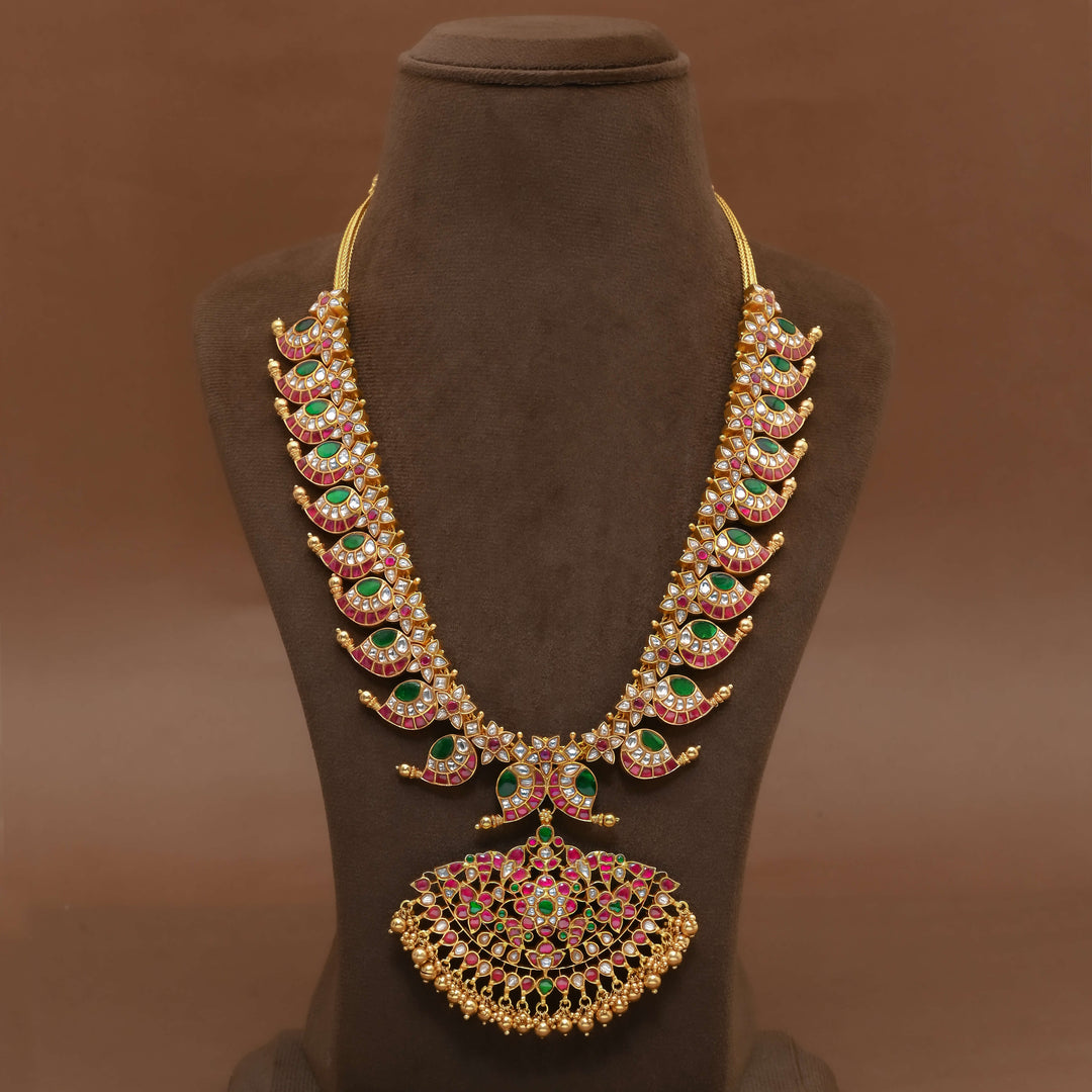 Silver Kundan Mango Necklace
