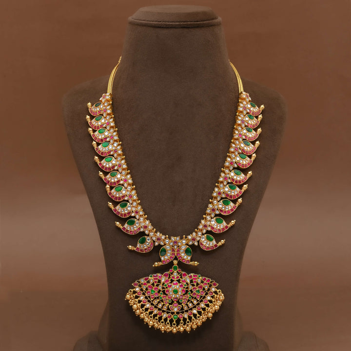Silver Kundan Mango Necklace