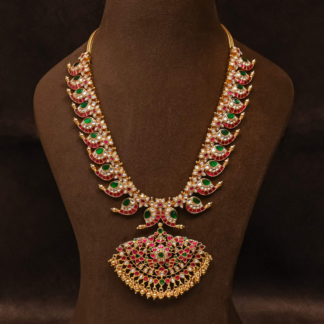 Silver Kundan Mango Necklace